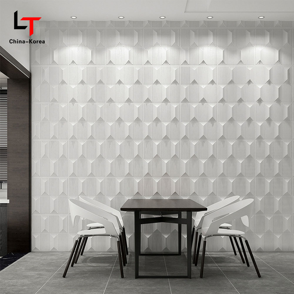Modern 3D PVC Wall Panel/Sticker Interior Waterproof Matt Black Diamond Shape for Living Room Bedroom Wall Decoration Waterproof