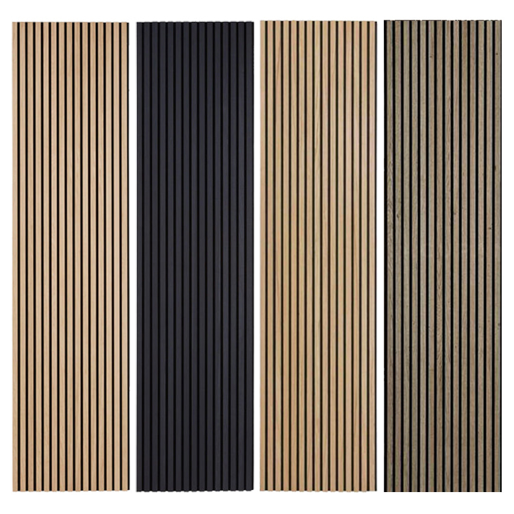 WPC Wall Decoration Akupanel 3D Design Interior Polyester Acoustic Panels Wooden Sound Isolation Slat Acoustic Wall Panels