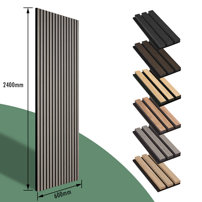 WPC Wall Decoration Akupanel 3D Design Interior Polyester Acoustic Panels Wooden Sound Isolation Slat Acoustic Wall Panels