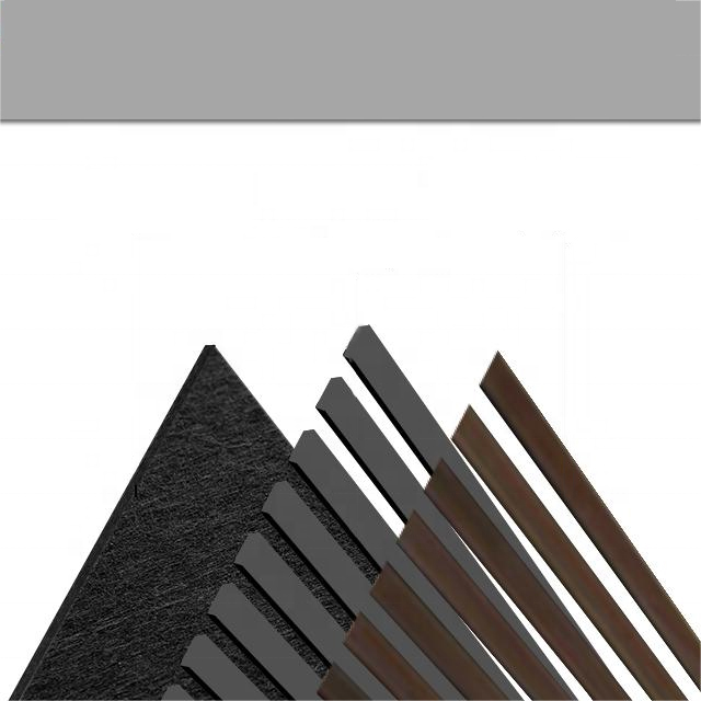 WPC Wall Decoration Akupanel 3D Design Interior Polyester Acoustic Panels Wooden Sound Isolation Slat Acoustic Wall Panels
