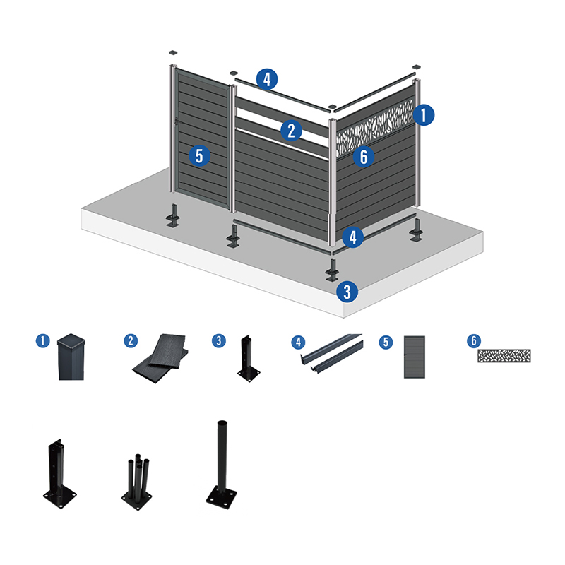 Wood Plastic Composite Wpc Fence Home Garden Courtyard Fence Panels Melior quam Vinyl Pvc Fence Waterproof Outdoor Privacy Board Hdpe