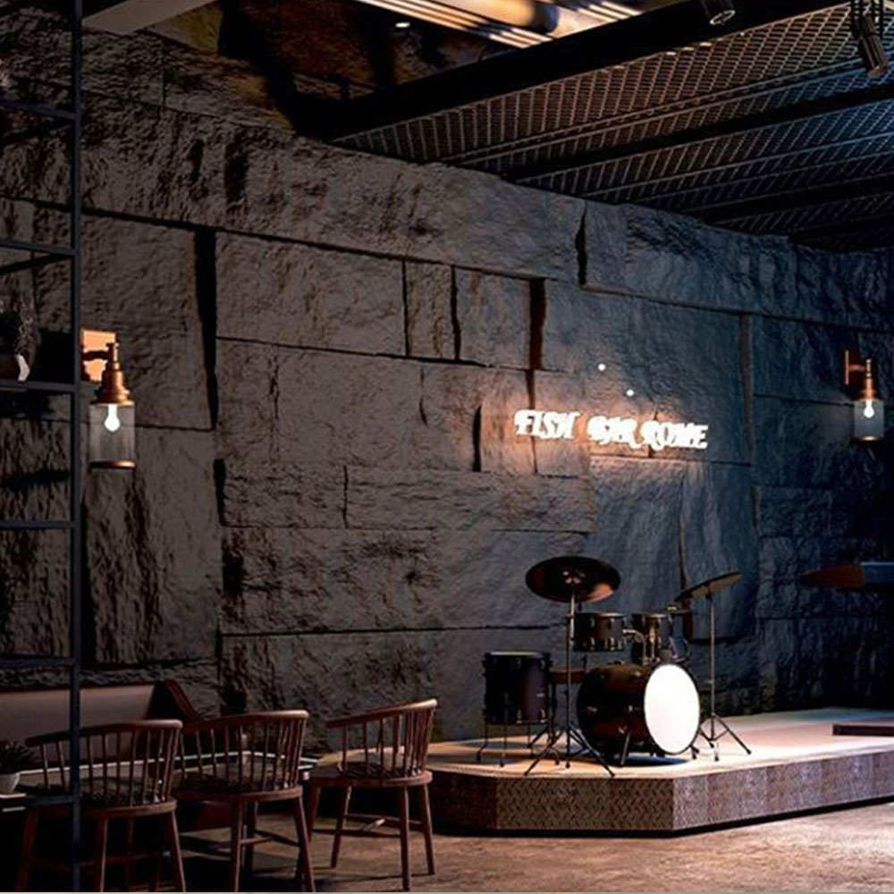 60* 30cm Veneer Ornamentum Sheet Decor Faux Polyurethane Pu Stone Wall Panel Artificialis Stonee for Home