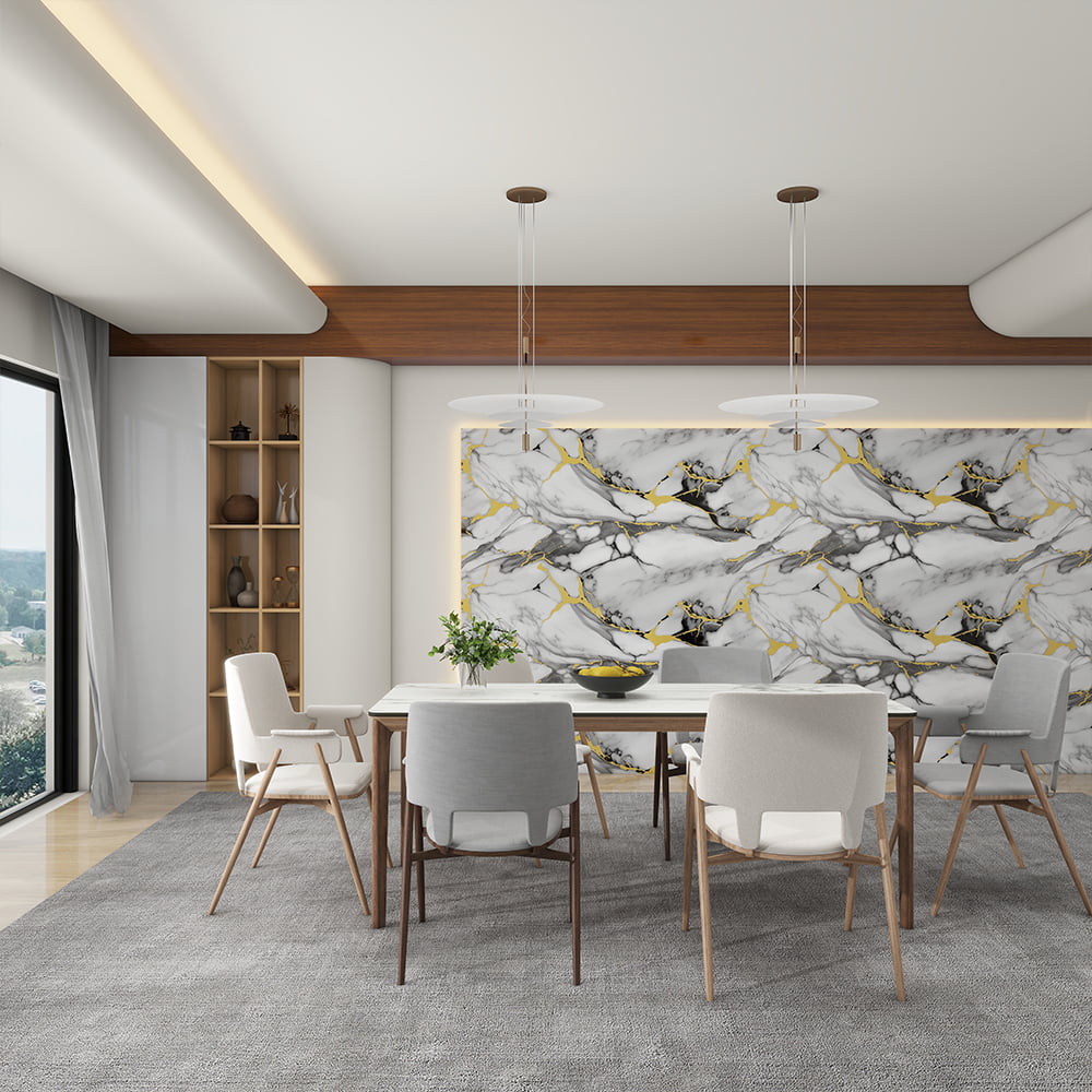 Marble Wallpaper Roll PVC Self Adhesive Waterproof Interior Home Decoration Marble Sheet Sticker