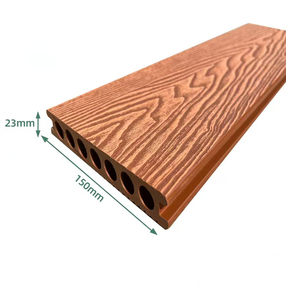 Interlock Wpc Outdoor Decking 3D Embossing Wood Grain Composita Decking Board Wood Plastic Texture Tabulatum